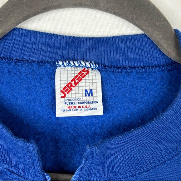 Vintage Jerzees Full Zip Jacket Size Medium USA Made Blank Sweatshirt 80s 90s - Picture 2 of 8